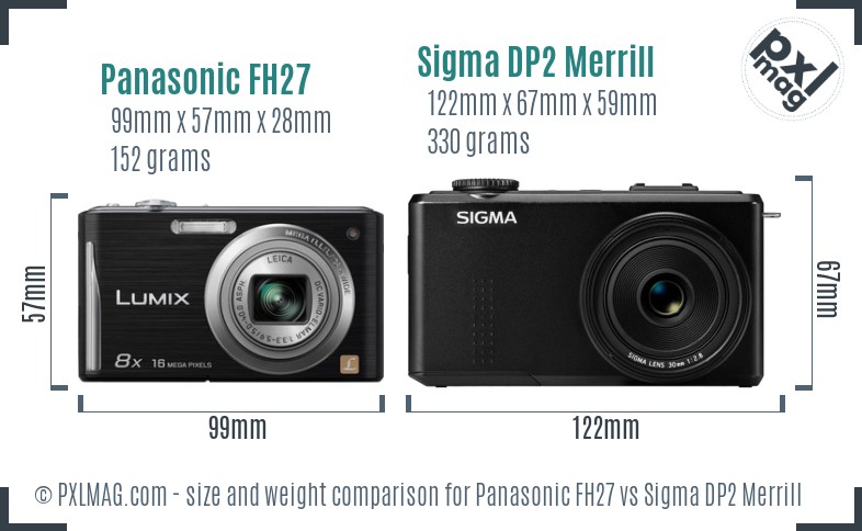 Panasonic FH27 vs Sigma DP2 Merrill size comparison Panasonic FH27 vs Sigma DP2 Merrill size comparison