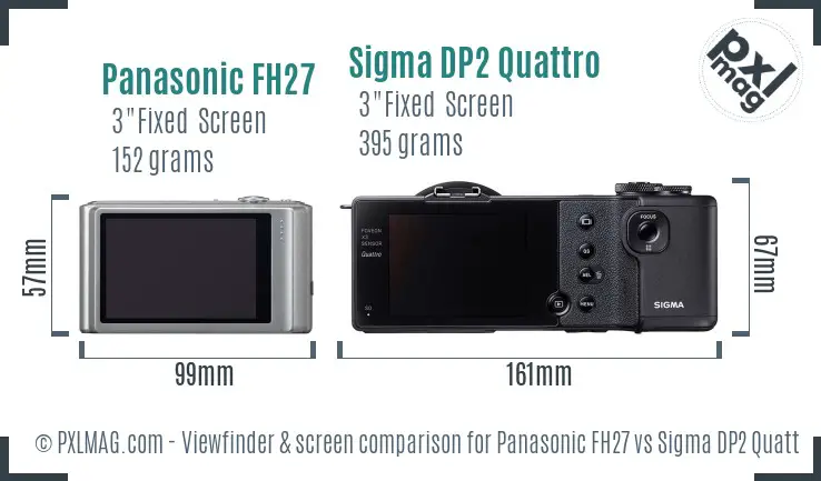 Panasonic FH27 vs Sigma DP2 Quattro Screen and Viewfinder comparison Panasonic FH27 vs Sigma DP2 Quattro Screen and Viewfinder comparison