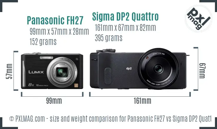 Panasonic FH27 vs Sigma DP2 Quattro size comparison Panasonic FH27 vs Sigma DP2 Quattro size comparison