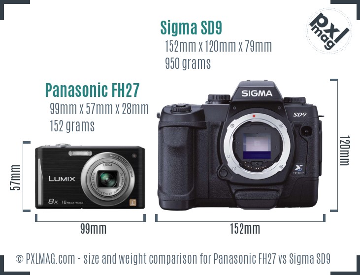 Panasonic FH27 vs Sigma SD9 size comparison