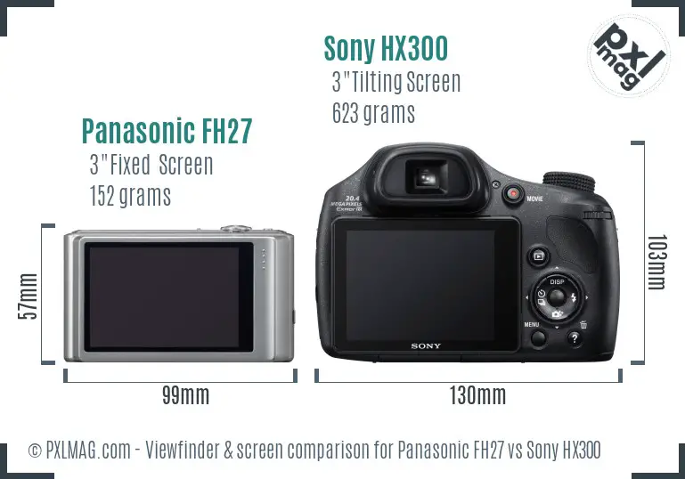Panasonic FH27 vs Sony HX300 Screen and Viewfinder comparison