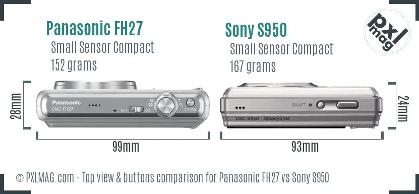 Panasonic FH27 vs Sony S950 top view buttons comparison