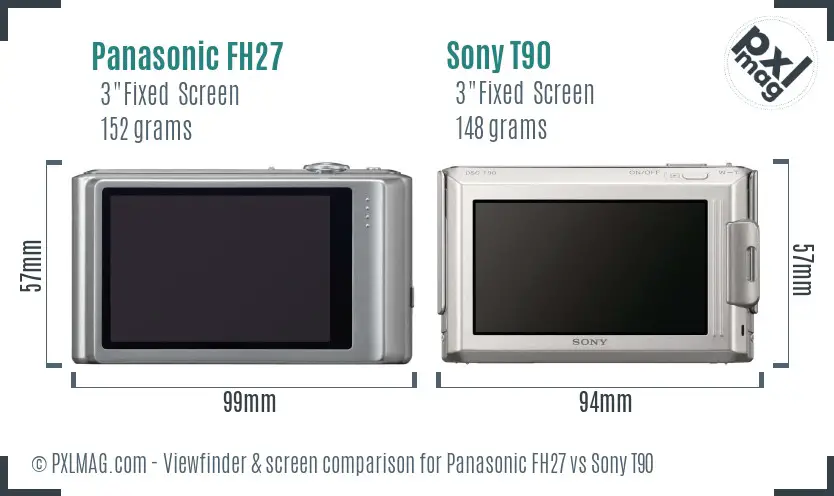 Panasonic FH27 vs Sony T90 Screen and Viewfinder comparison