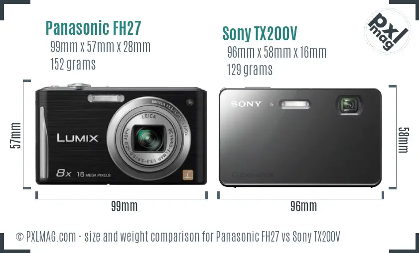Panasonic FH27 vs Sony TX200V size comparison Panasonic FH27 vs Sony TX200V size comparison