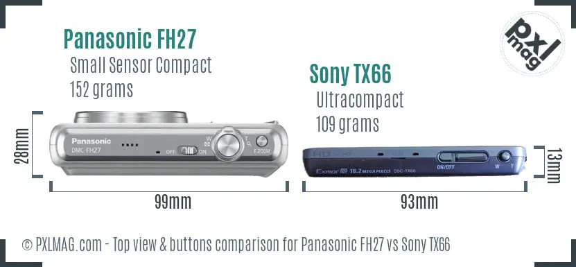 Panasonic FH27 vs Sony TX66 top view buttons comparison
