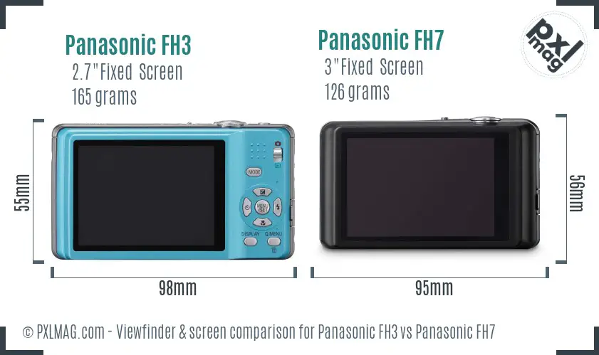 Panasonic FH3 vs Panasonic FH7 Screen and Viewfinder comparison
