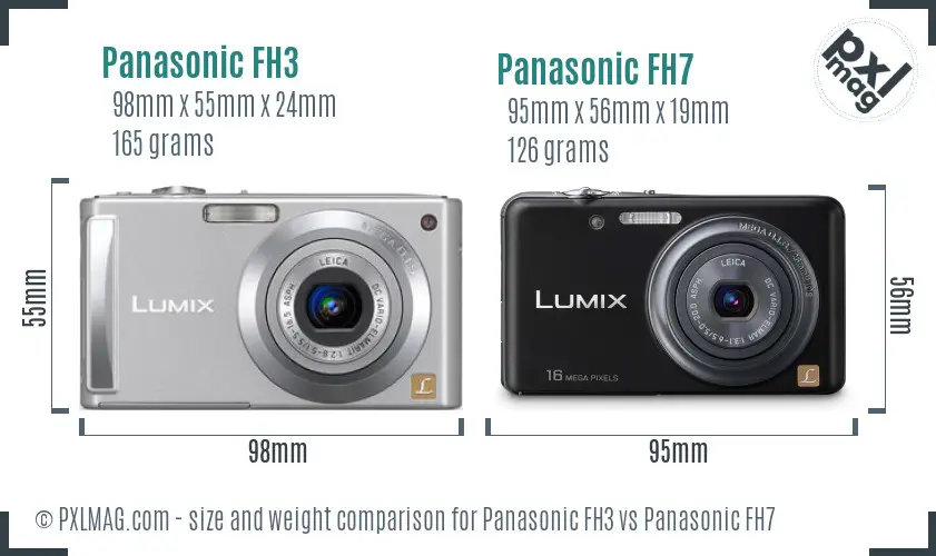 Panasonic FH3 vs Panasonic FH7 size comparison