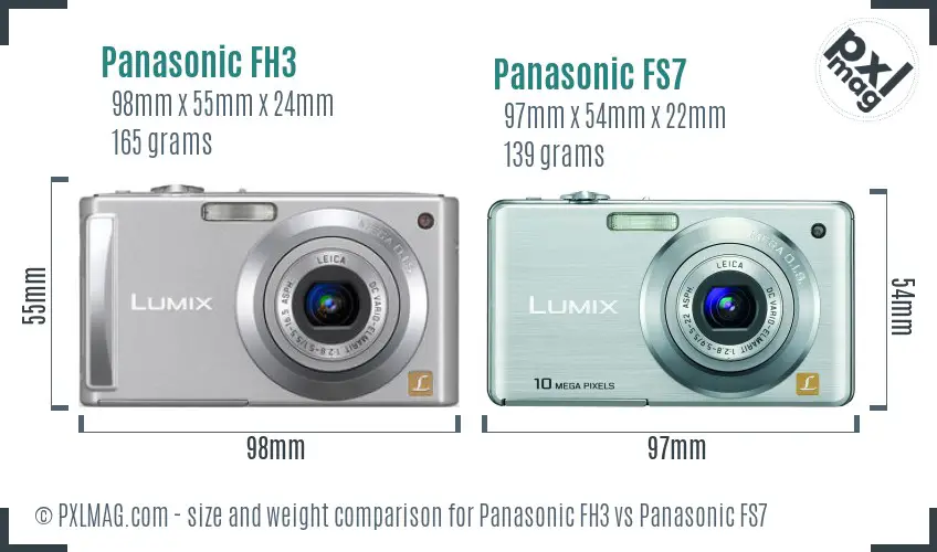 Panasonic FH3 vs Panasonic FS7 size comparison Panasonic FH3 vs Panasonic FS7 size comparison