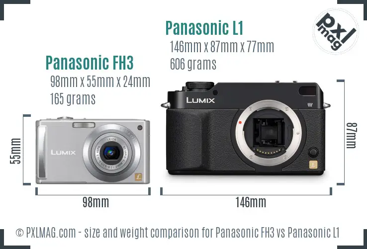 Panasonic FH3 vs Panasonic L1 size comparison