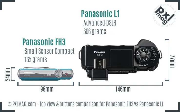 Panasonic FH3 vs Panasonic L1 top view buttons comparison