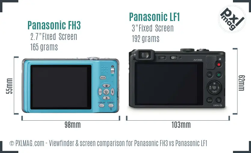 Panasonic FH3 vs Panasonic LF1 Screen and Viewfinder comparison Panasonic FH3 vs Panasonic LF1 Screen and Viewfinder comparison