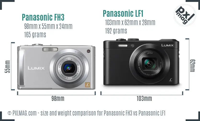 Panasonic FH3 vs Panasonic LF1 size comparison Panasonic FH3 vs Panasonic LF1 size comparison