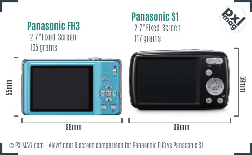 Panasonic FH3 vs Panasonic S1 Screen and Viewfinder comparison Panasonic FH3 vs Panasonic S1 Screen and Viewfinder comparison