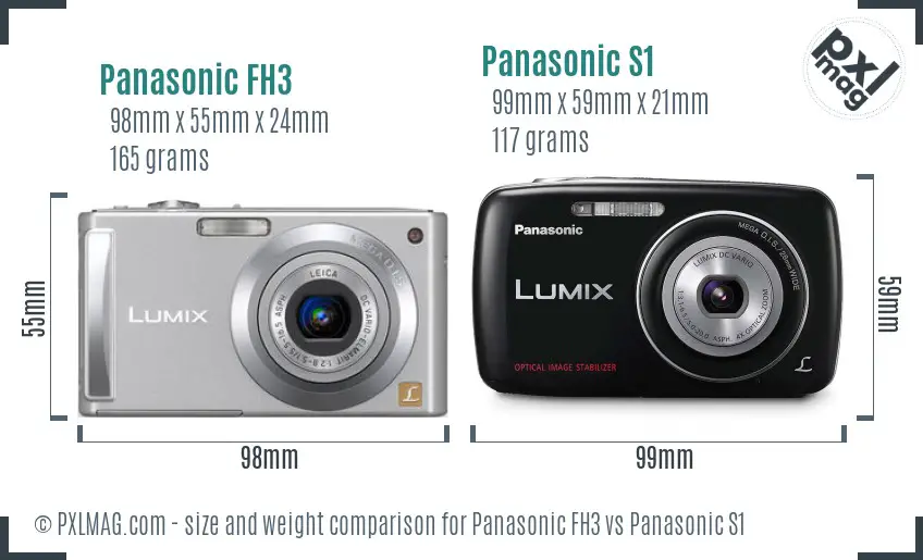 Panasonic FH3 vs Panasonic S1 size comparison Panasonic FH3 vs Panasonic S1 size comparison