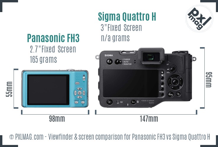 Panasonic FH3 vs Sigma Quattro H Screen and Viewfinder comparison