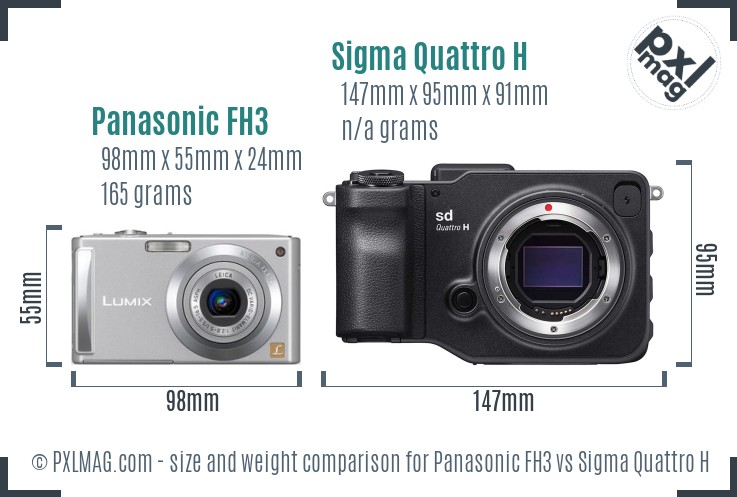 Panasonic FH3 vs Sigma Quattro H size comparison Panasonic FH3 vs Sigma Quattro H size comparison