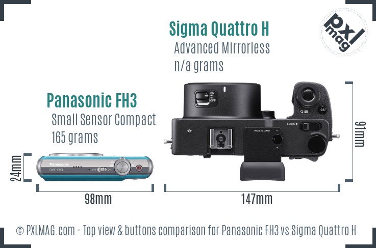 Panasonic FH3 vs Sigma Quattro H top view buttons comparison