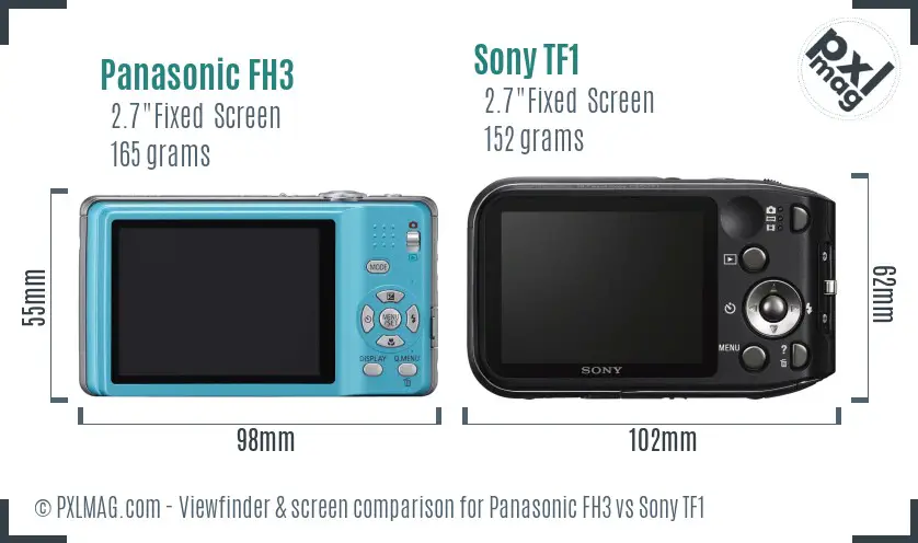 Panasonic FH3 vs Sony TF1 Screen and Viewfinder comparison