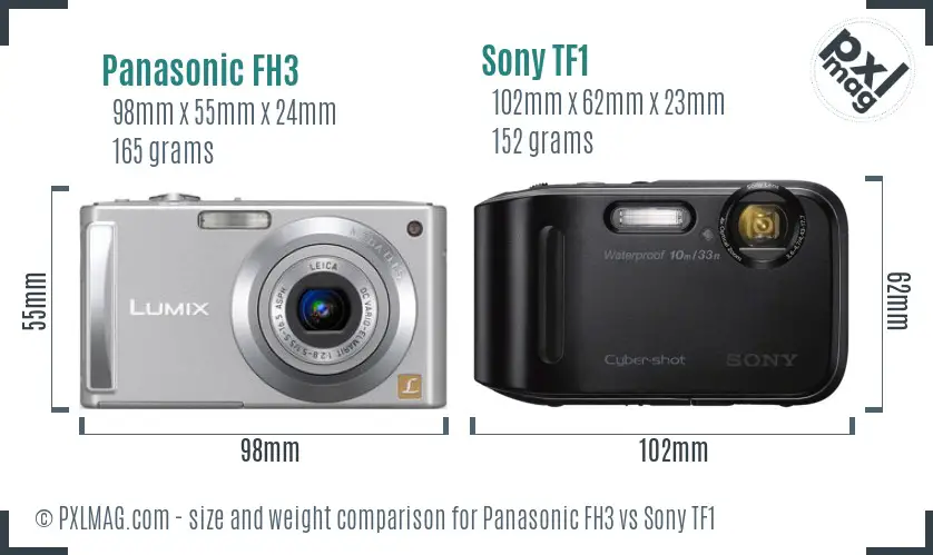 Panasonic FH3 vs Sony TF1 size comparison