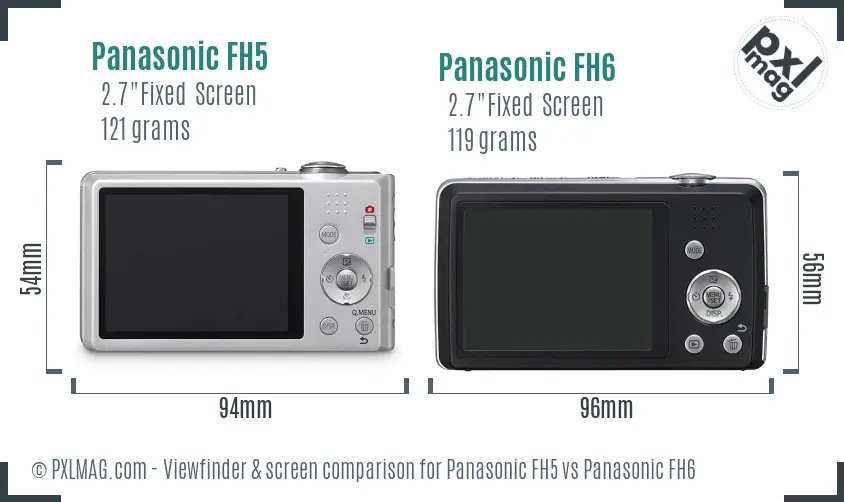 Panasonic FH5 vs Panasonic FH6 Screen and Viewfinder comparison