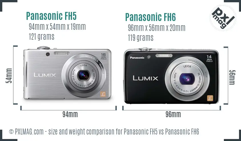 Panasonic FH5 vs Panasonic FH6 size comparison