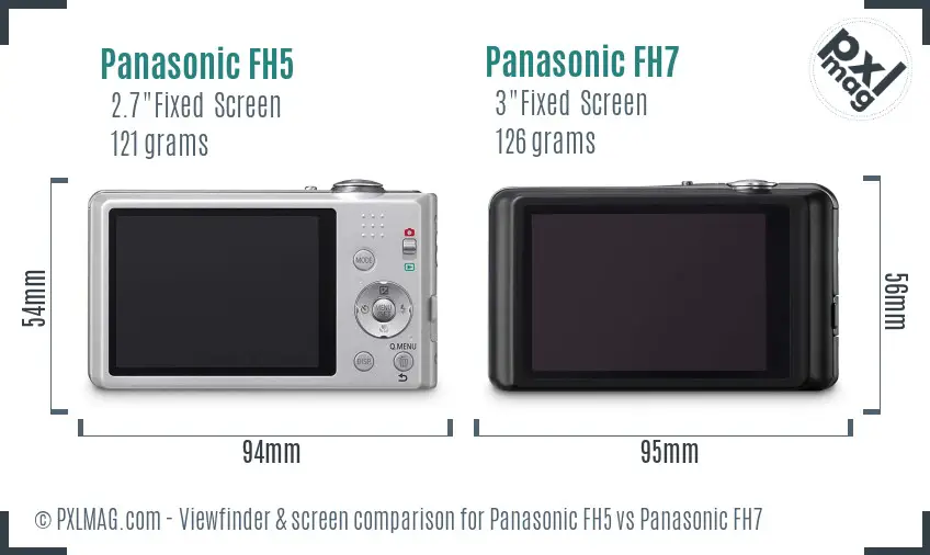 Panasonic FH5 vs Panasonic FH7 Screen and Viewfinder comparison