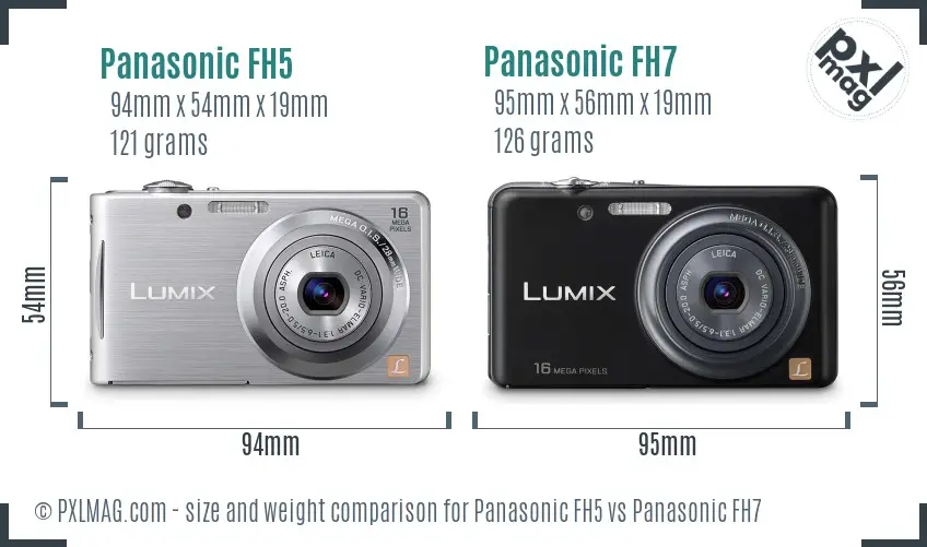 Panasonic FH5 vs Panasonic FH7 size comparison