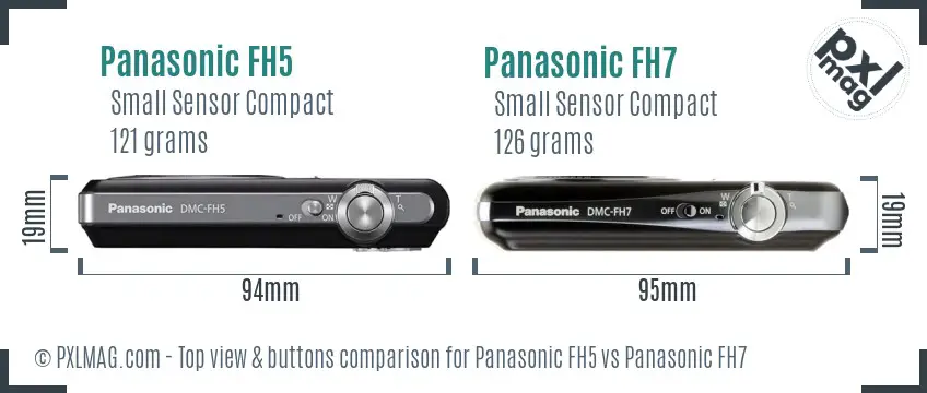 Panasonic FH5 vs Panasonic FH7 top view buttons comparison