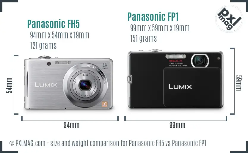 Panasonic FH5 vs Panasonic FP1 size comparison