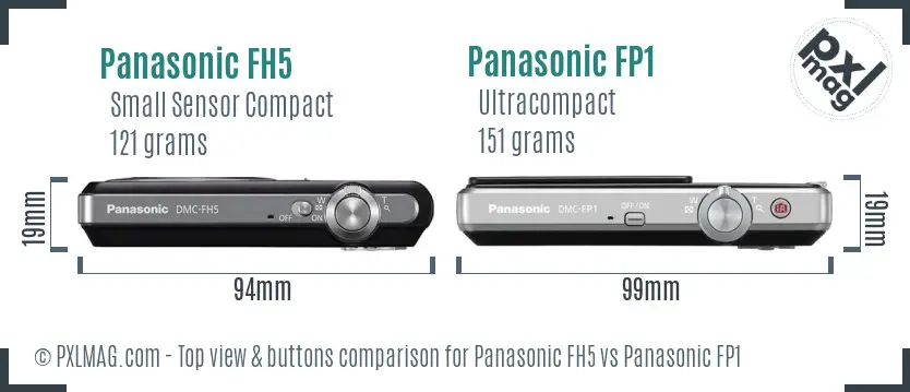 Panasonic FH5 vs Panasonic FP1 top view buttons comparison