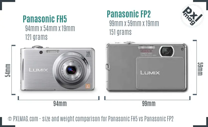 Panasonic FH5 vs Panasonic FP2 size comparison