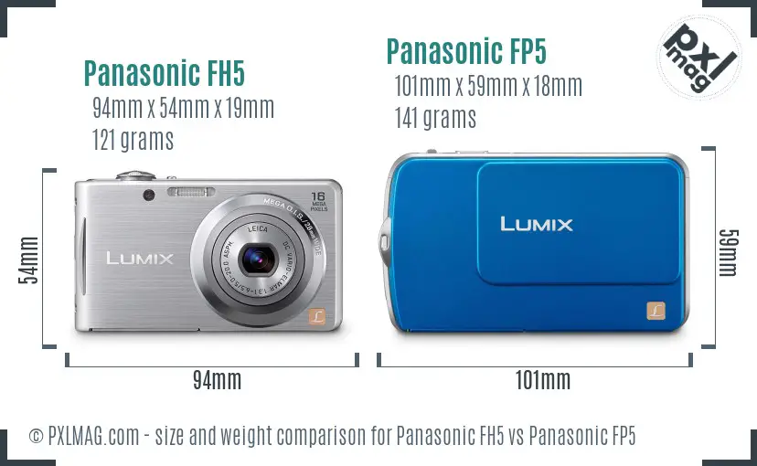 Panasonic FH5 vs Panasonic FP5 size comparison
