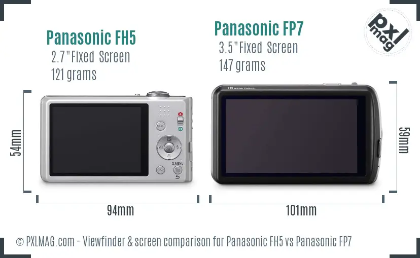 Panasonic FH5 vs Panasonic FP7 Screen and Viewfinder comparison