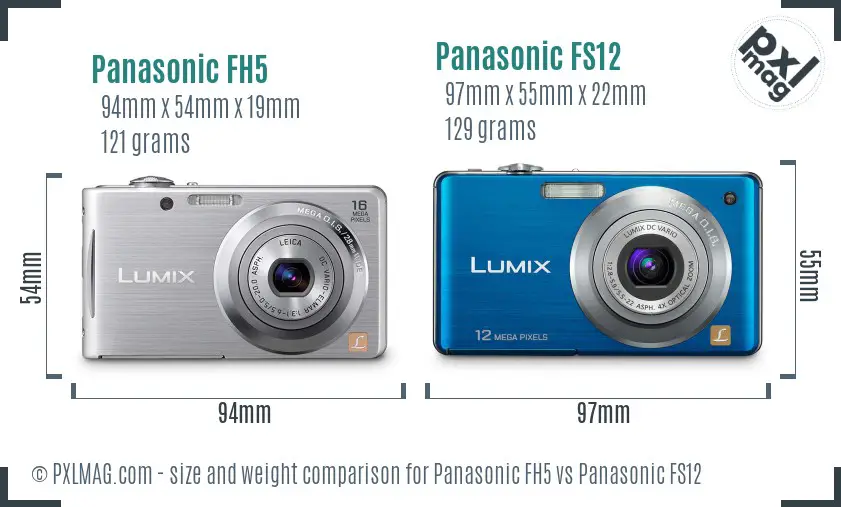 Panasonic FH5 vs Panasonic FS12 size comparison