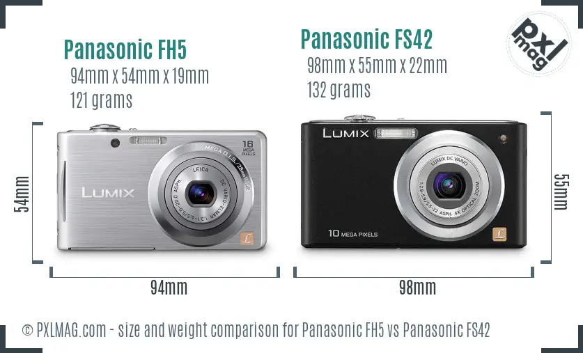 Panasonic FH5 vs Panasonic FS42 size comparison