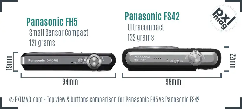 Panasonic FH5 vs Panasonic FS42 top view buttons comparison