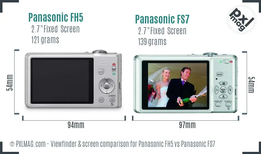 Panasonic FH5 vs Panasonic FS7 Screen and Viewfinder comparison