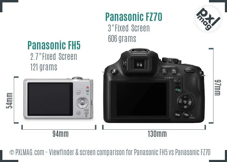 Panasonic FH5 vs Panasonic FZ70 Screen and Viewfinder comparison