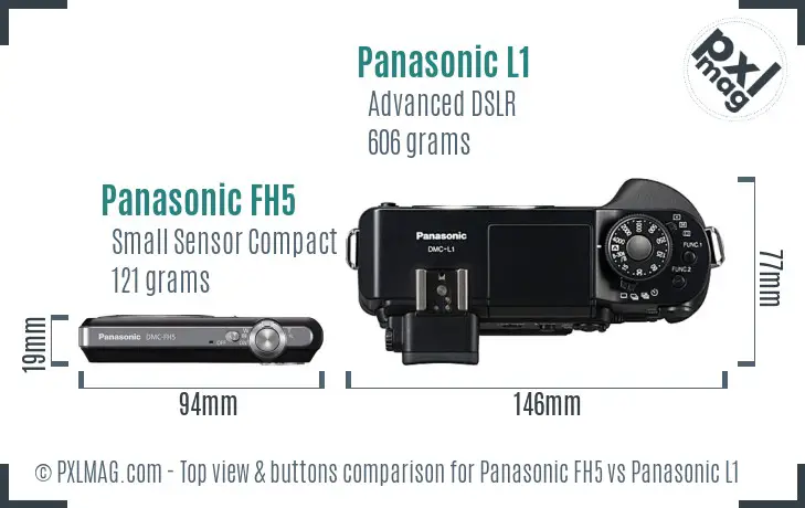 Panasonic FH5 vs Panasonic L1 top view buttons comparison