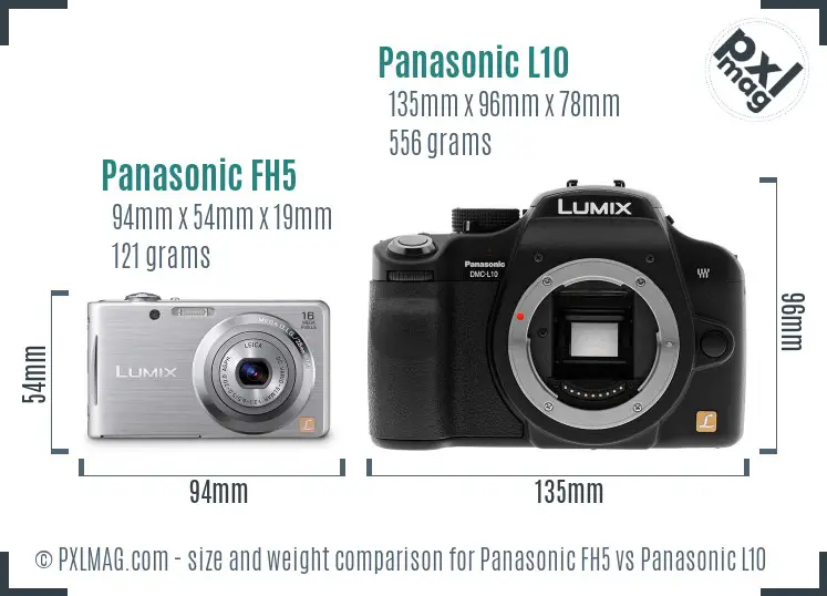 Panasonic FH5 vs Panasonic L10 size comparison