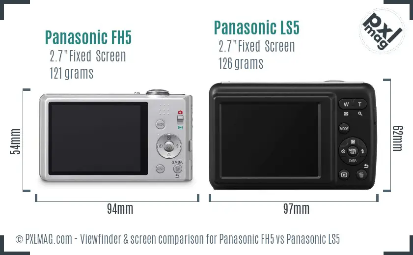 Panasonic FH5 vs Panasonic LS5 Screen and Viewfinder comparison Panasonic FH5 vs Panasonic LS5 Screen and Viewfinder comparison