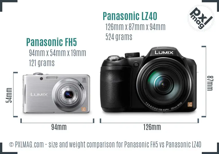 Panasonic FH5 vs Panasonic LZ40 size comparison Panasonic FH5 vs Panasonic LZ40 size comparison