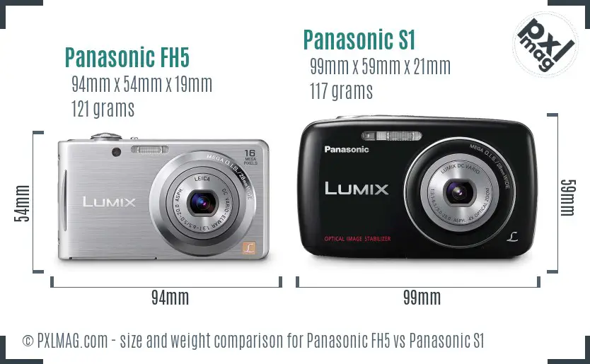Panasonic FH5 vs Panasonic S1 size comparison