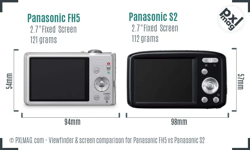 Panasonic FH5 vs Panasonic S2 Screen and Viewfinder comparison