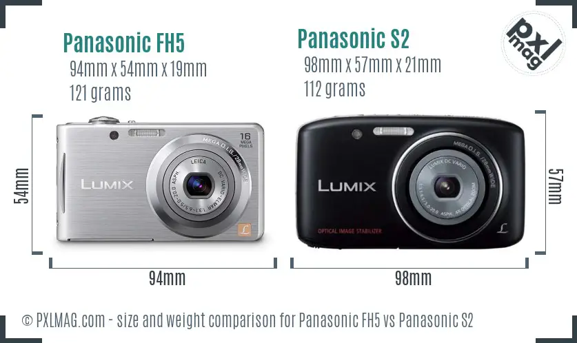 Panasonic FH5 vs Panasonic S2 size comparison