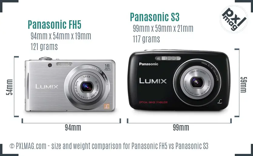 Panasonic FH5 vs Panasonic S3 size comparison Panasonic FH5 vs Panasonic S3 size comparison
