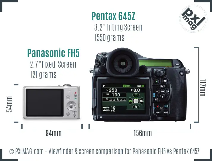 Panasonic FH5 vs Pentax 645Z Screen and Viewfinder comparison
