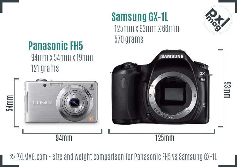 Panasonic FH5 vs Samsung GX-1L size comparison