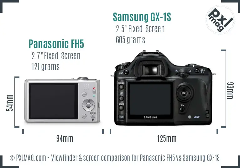 Panasonic FH5 vs Samsung GX-1S Screen and Viewfinder comparison