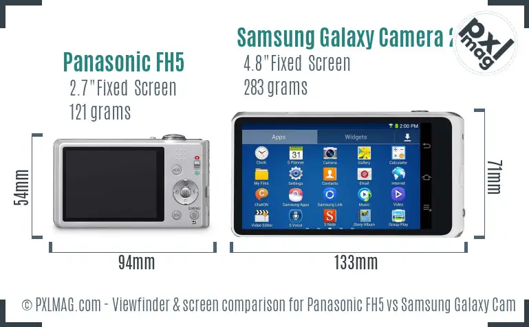 Panasonic FH5 vs Samsung Galaxy Camera 2 Screen and Viewfinder comparison Panasonic FH5 vs Samsung Galaxy Camera 2 Screen and Viewfinder comparison